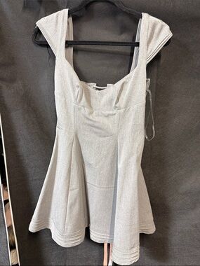 House of CB Silver Gray Fit-and-Flare Mini Dress
